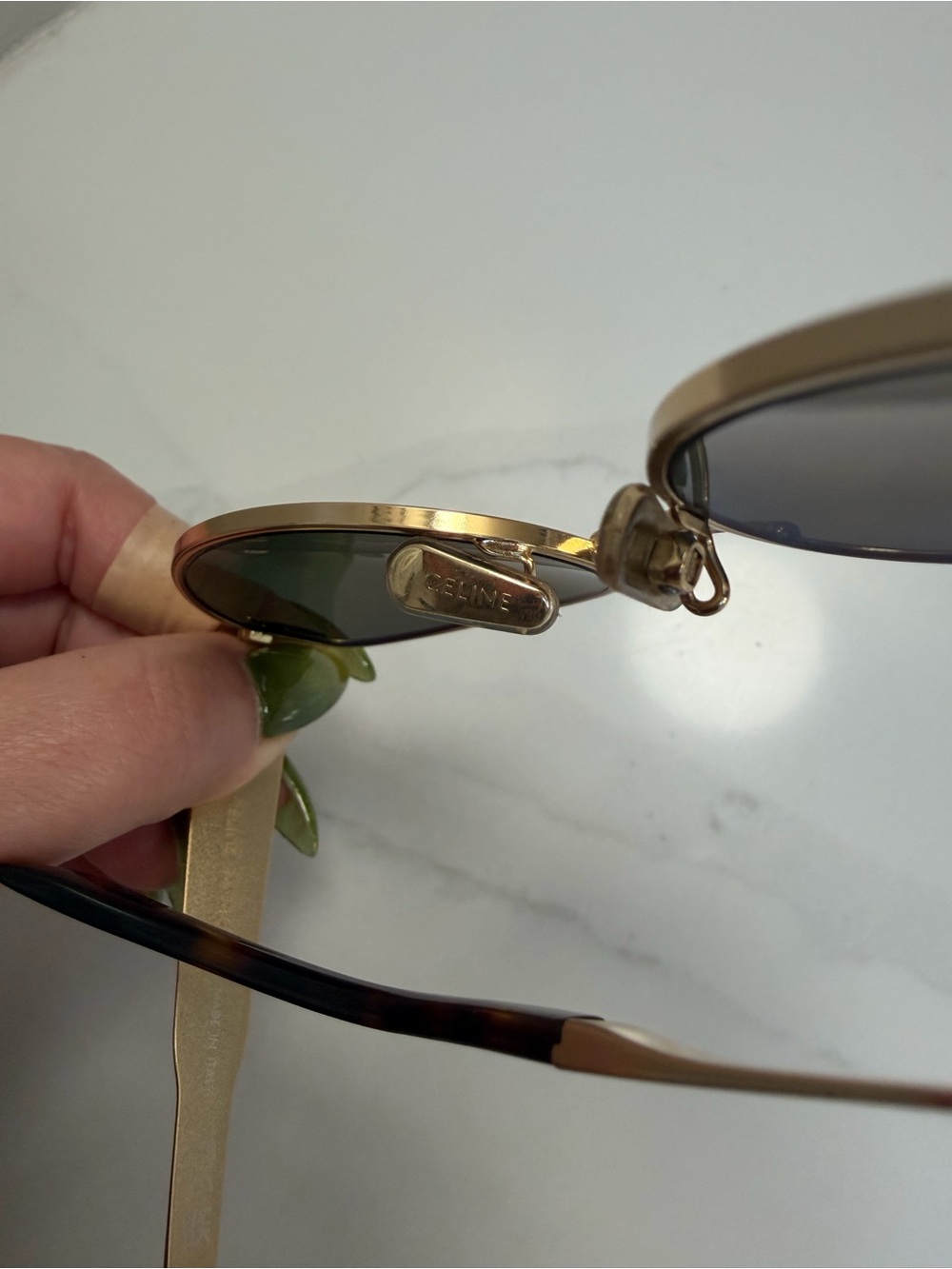 Celine Triomphe Gold Metal Sunglasses - Picture 5 of 8